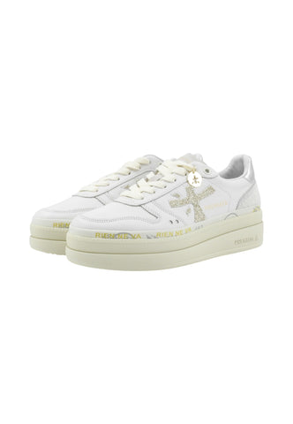 PREMIATA Sneakers Donna Bianco Oro Glitter MICOL-AI26-VAR 7750