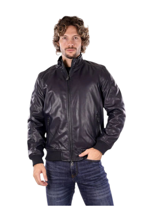 MARKUP Giacca Pelle Uomo Blu MK24005-AI26-BLUE