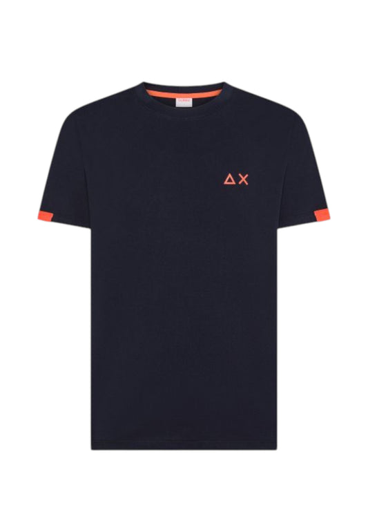 SUN68 T-Shirt Uomo Blu Arancione T45114-AI26-07