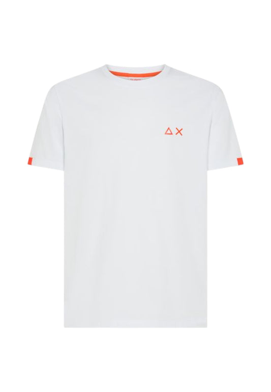 SUN68 T-Shirt Uomo Bianco Arancione T45114-AI26-01