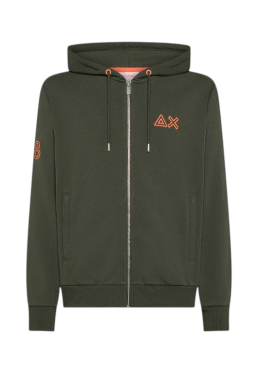 SUN68 Felpa Uomo Verde Arancione F45131-AI26-74