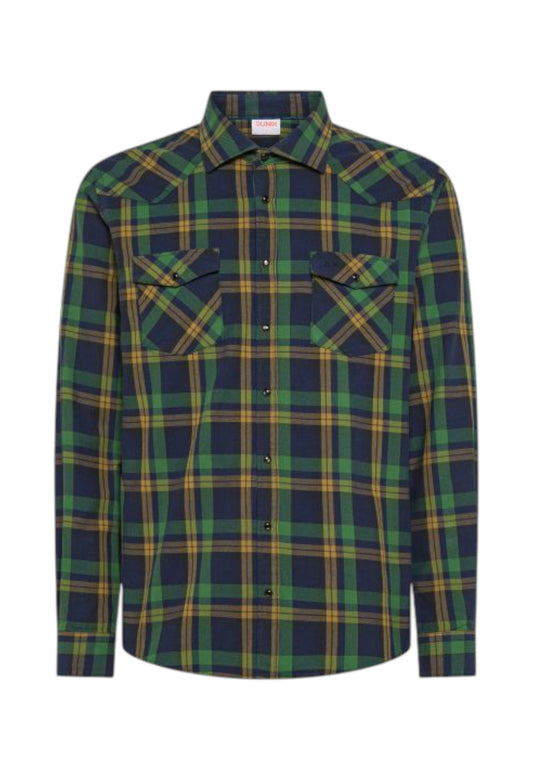 SUN68 Camicia Uomo Verde Blu Giallo S45109-AI26-74