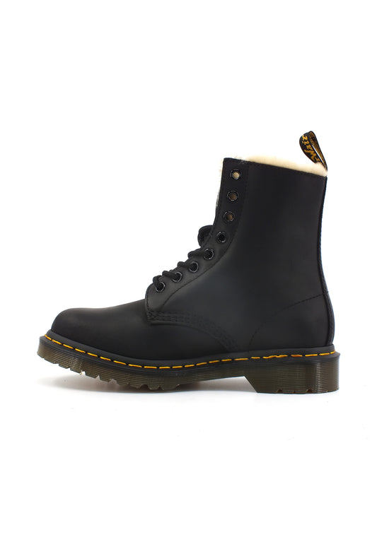 DR. MARTENS 1460 Serena Burnished Wyoming Anfibi Donna Nero 21797001-AI26