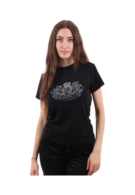 JUICY COUTURE T-Shirt Donna Nero Strass VIJJT0686WJCJ00-AI26-J00