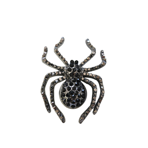 Spilla Ragno Nero Grigio