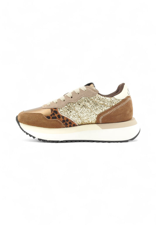 SUN68 Sneakers Donna Marrone Oro Glitter Z45212-AI26-43