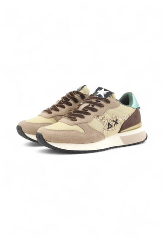 SUN68 Sneakers Donna Beige Verde Glitter Z45217-AI26-77