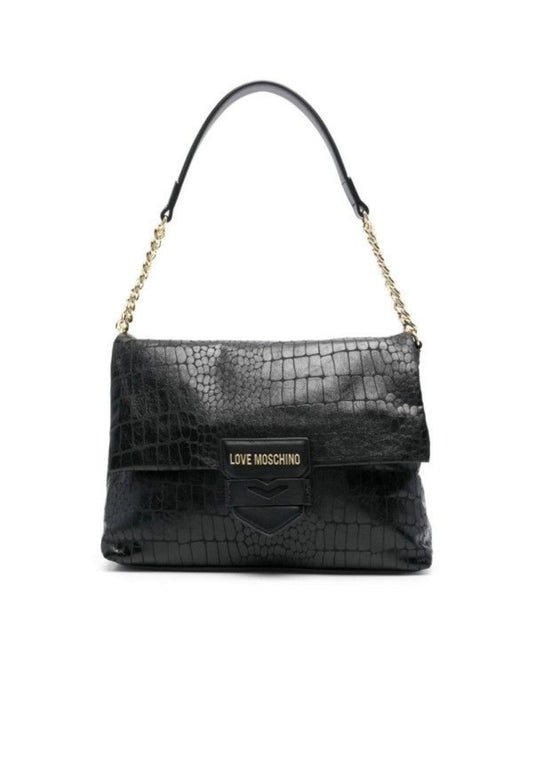 LOVE MOSCHINO Borsa Soft Croco Nero JC4284PP0LKF0