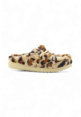 HEY DUDE Wendy Slipper Sabot Donna Animalier Beige Marrone HD.44714-AI26-2UG