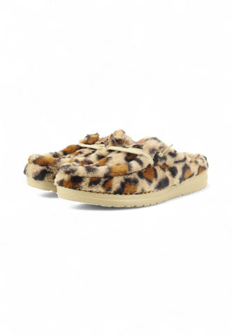 HEY DUDE Wendy Slipper Sabot Donna Animalier Beige Marrone HD.44714-AI26-2UG