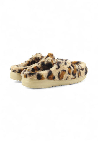 HEY DUDE Wendy Slipper Sabot Donna Animalier Beige Marrone HD.44714-AI26-2UG