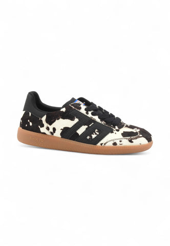BACK70 Sneakers Donna Nero Bianco Animalier 108005-000118-AI26