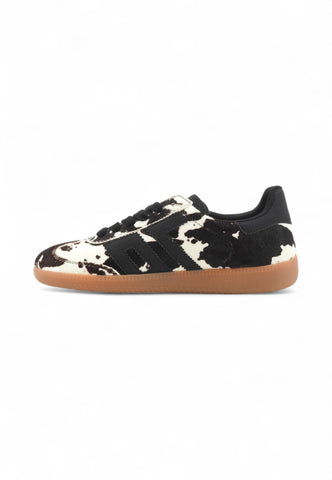 BACK70 Sneakers Donna Nero Bianco Animalier 108005-000118-AI26
