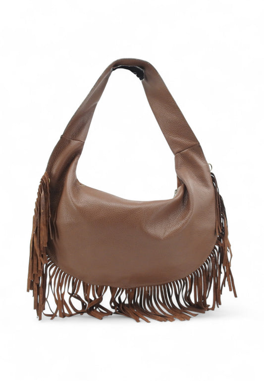 VIA MILANO 21 Aria Borsa A Spalla Donna Marrone Frange ARIAMCO-AI26