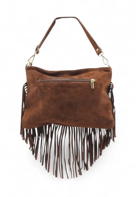 VIA MILANO 21 Borsa A Spalla Donna Marrone Frange ISABELM-AI26