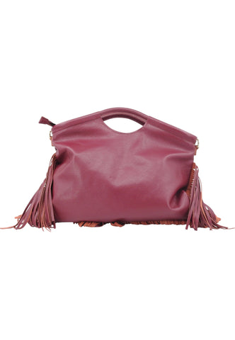 VIA MILANO 21 Serena Borsa A Mano Donna Bordeaux Frange SERENABO-AI26