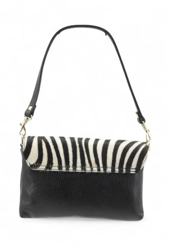VIA MILANO Aurora Borsa A Mano Donna Nero Bianco Animalier AURORANB-AI26