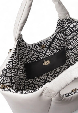 LOVE MOSCHINO Borsa Shopper Donna Bianco Nero JC4321PP0NKM111A-AI26