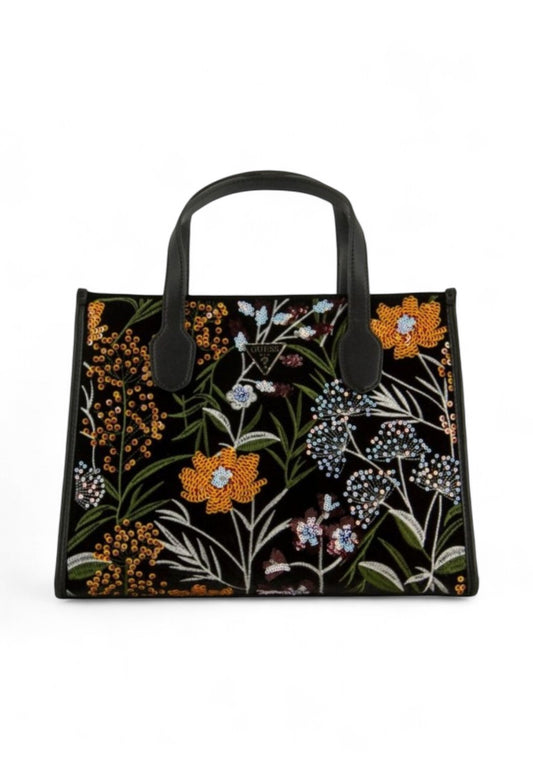 GUESS Borsa A Mano Donna Nero Fiori Paillettes HWVT9350220-AI26-BML