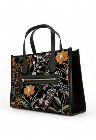 GUESS Borsa A Mano Donna Nero Fiori Paillettes HWVT9350220-AI26-BML