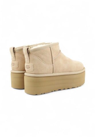 UGG W Classic Ultra Mini Platform Stivaletti Donna Beige W1135092-SAN-AI26