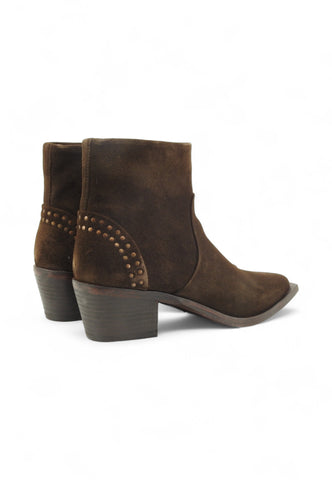 FRAU Stivaletti Tacco Donna Marrone Borchie 76A4-AI26-TDM