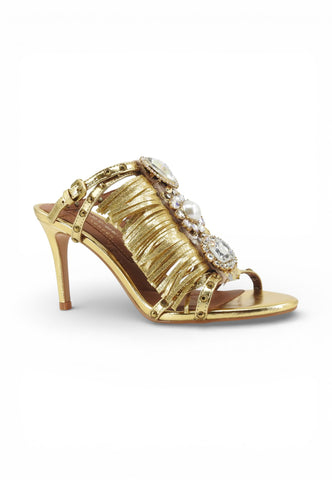 KURT GEIGER Sandali Tacco Donna Oro Pietre 5387261189-PE26