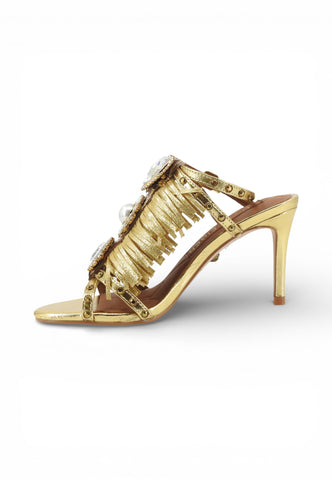 KURT GEIGER Sandali Tacco Donna Oro Pietre 5387261189-PE26