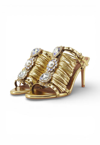 KURT GEIGER Sandali Tacco Donna Oro Pietre 5387261189-PE26