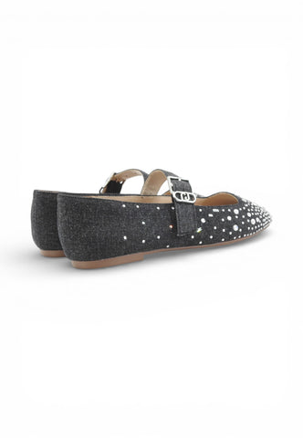 LIU JO Ballerine Donna Nero Denim Strass SA6153TX47400737-PE26