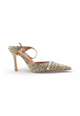KURT GEIGER Sandali Tacco Donna Beige Nero Strass 5394043609-PE26