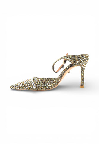 KURT GEIGER Sandali Tacco Donna Beige Nero Strass 5394043609-PE26