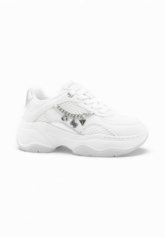 GUESS Sneakers Donna Bianco Argento FLPHARELE12-PE26-WHITE