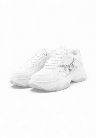 GUESS Sneakers Donna Bianco Argento FLPHARELE12-PE26-WHITE