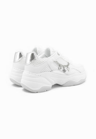 GUESS Sneakers Donna Bianco Argento FLPHARELE12-PE26-WHITE