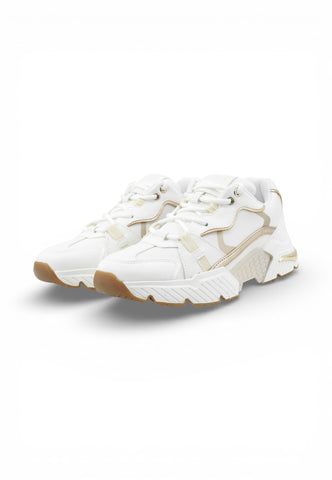 GUESS Sneakers Donna Bianco Beige Oro FLJCR6ELE12-PE26-GOLD