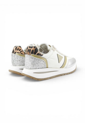 GUESS Sneakers Donna Beige Argento Glitter FLP2EGPEL12-PE26-LEOPA