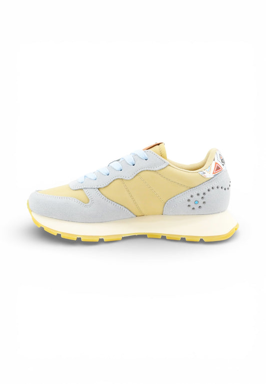 SUN68 Sneakers Donna Azzurro Giallo Borchie Z36205-PE26-05
