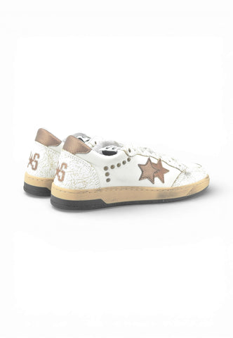 2STARS Sneakers Donna Bianco Marrone Borchie 2SD5030_084-PE26-084