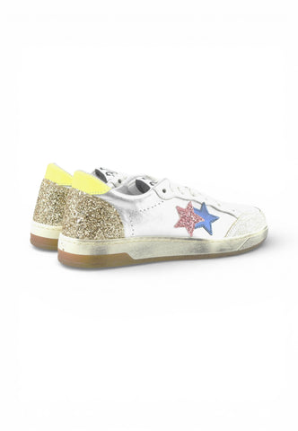 2STARS Sneakers Donna Bianco Oro Glitter 2SD5027_484-PE26-484