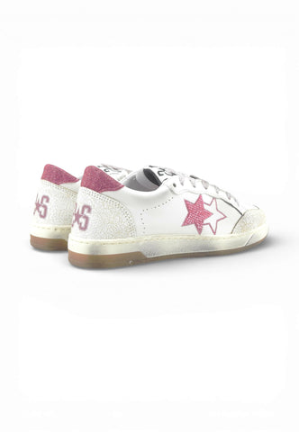 2STARS Sneakers Donna Bianco Rosa Glitter 2SD5035_485-PE26-485