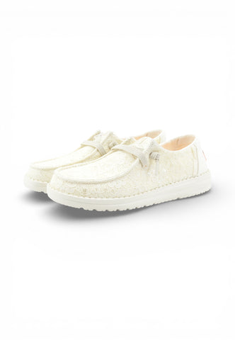 HEY DUDE Stringate Donna Bianco Paillettes HD.45478-PE26-105