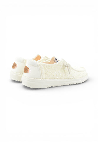 HEY DUDE Stringate Donna Bianco Paillettes HD.45478-PE26-105