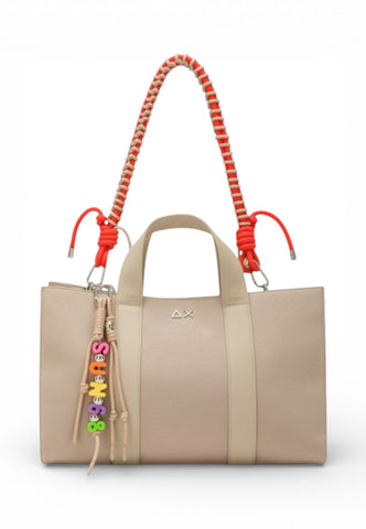 SUN68 Borsa Shopper Donna Beige Rosso Y36202-PE26-18