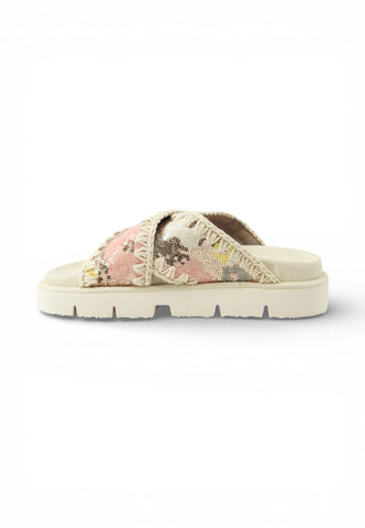 MOU Ciabatte Sequins Donna Beige Multicolore Paillettes MU.SW461017G-PE26-SSNUD
