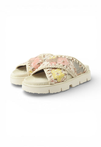 MOU Ciabatte Sequins Donna Beige Multicolore Paillettes MU.SW461017G-PE26-SSNUD