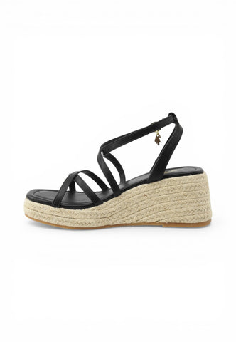 U.S. POLO ASSN Sandali Zeppa Donna Nero MILLY001-PE26-BLK