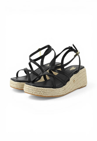 U.S. POLO ASSN Sandali Zeppa Donna Nero MILLY001-PE26-BLK