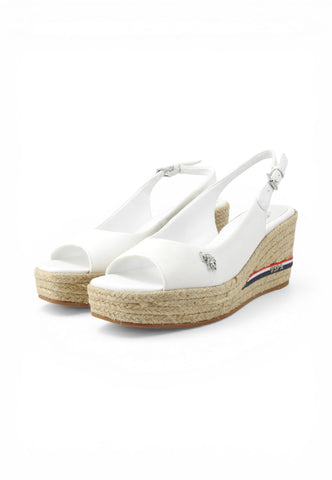 U.S. POLO ASSN Sandali Zeppa Donna Bianco ALYSSA022-PE26-WHI