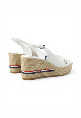 U.S. POLO ASSN Sandali Zeppa Donna Bianco ALYSSA022-PE26-WHI